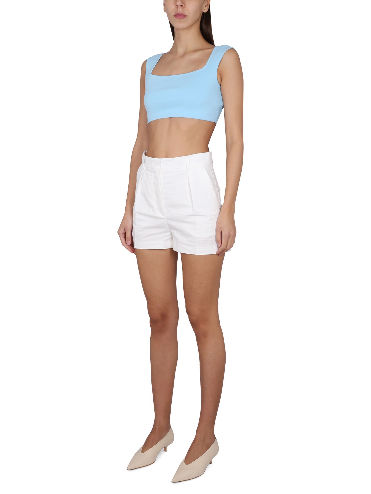 Max Mara Cropped Cotton Knit Top