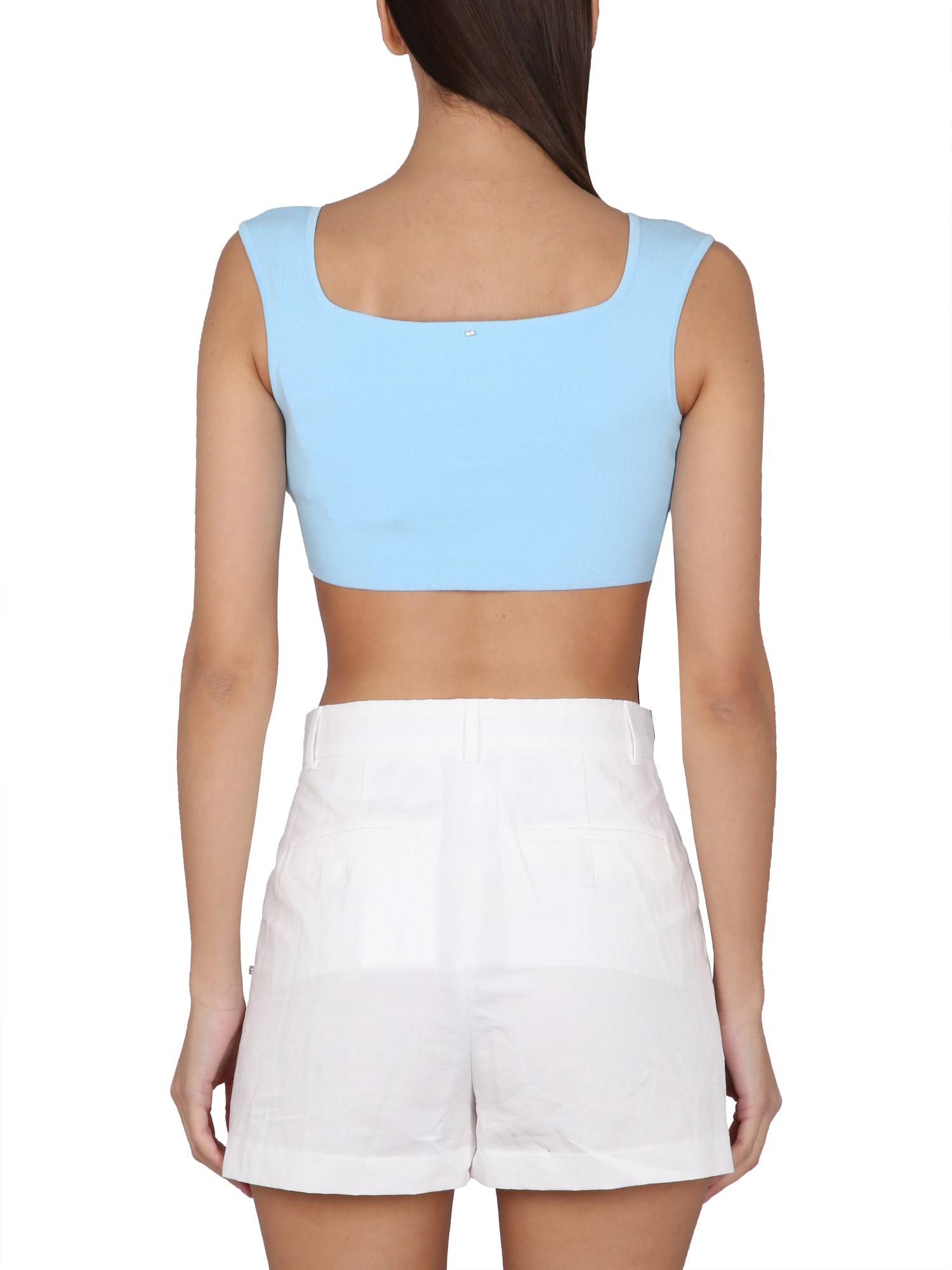 Max Mara Cropped Cotton Knit Top