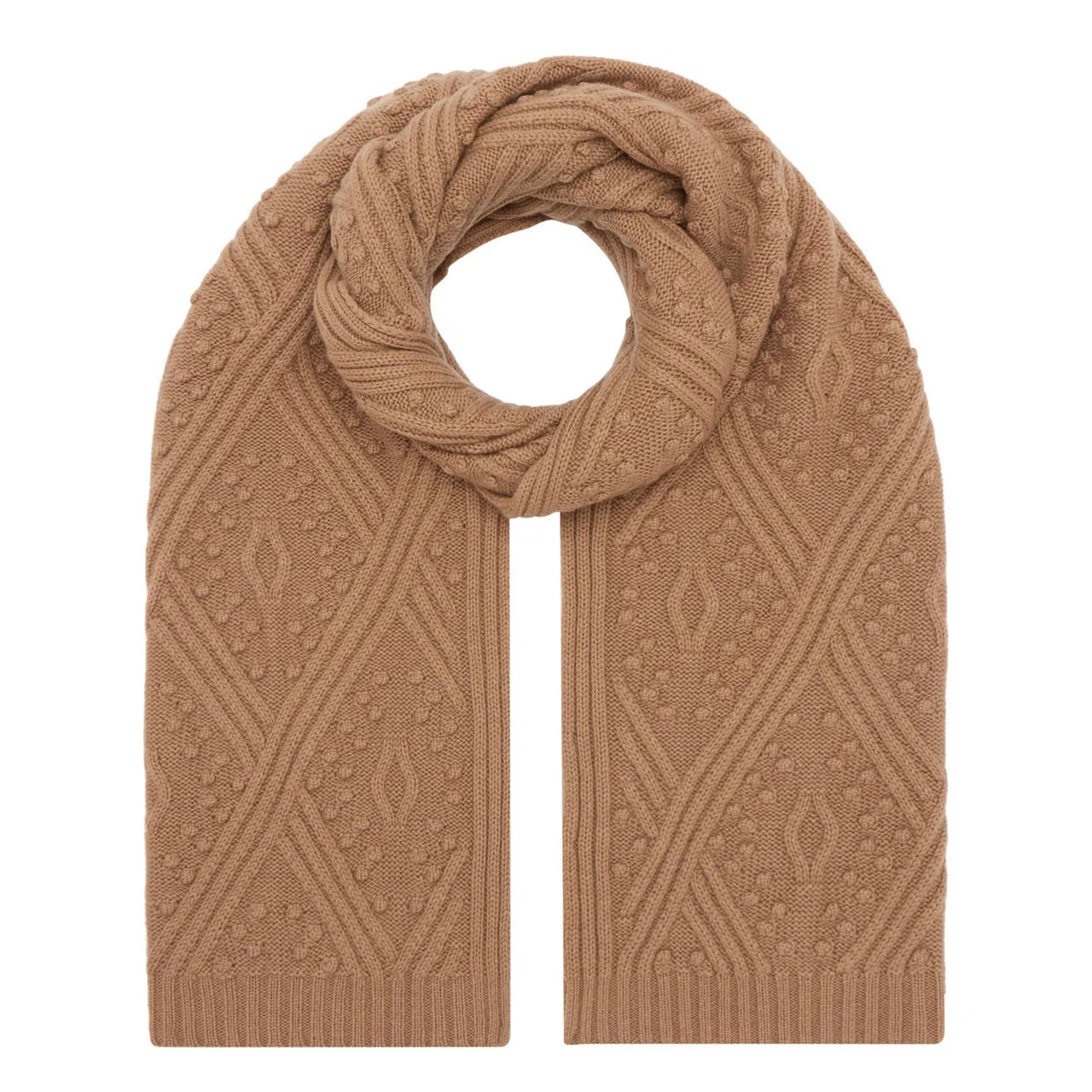 Max Mara Studio Demien Patterned Wool Scarf - Camel