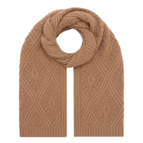 Max Mara Studio Demien Patterned Wool Scarf - Camel