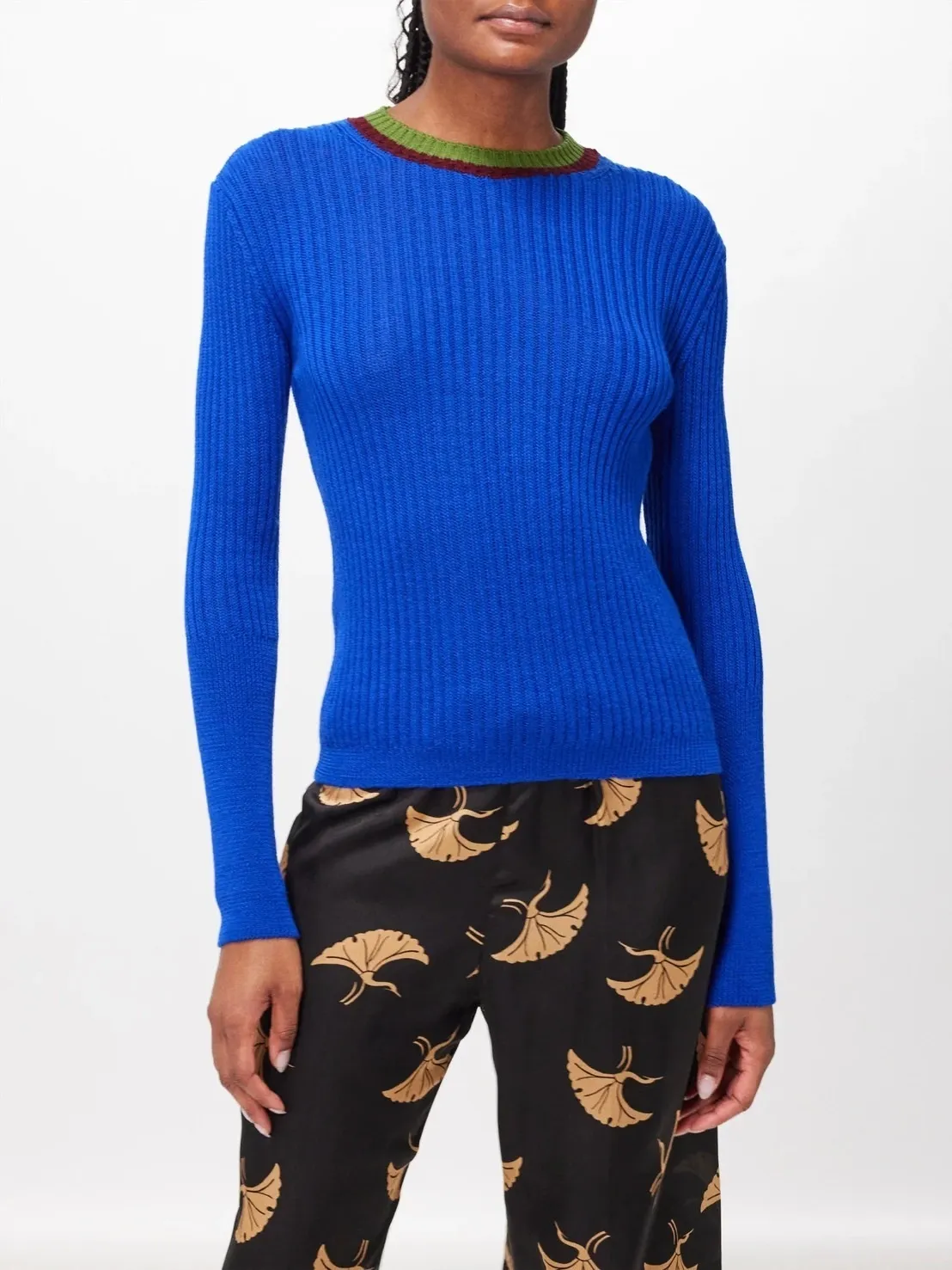 Dries Van Noten  |Crew Neck Casual Wool Rib Long Sleeves Plain