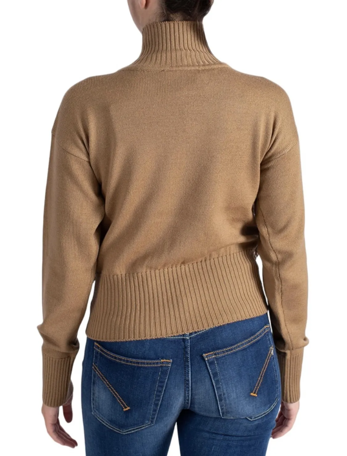 Max Mara Studio  |Wool Nylon Long Sleeves Plain High Neck V Neck Crew neck