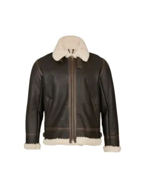 Classic Aviator Jacket with Shearling for Men