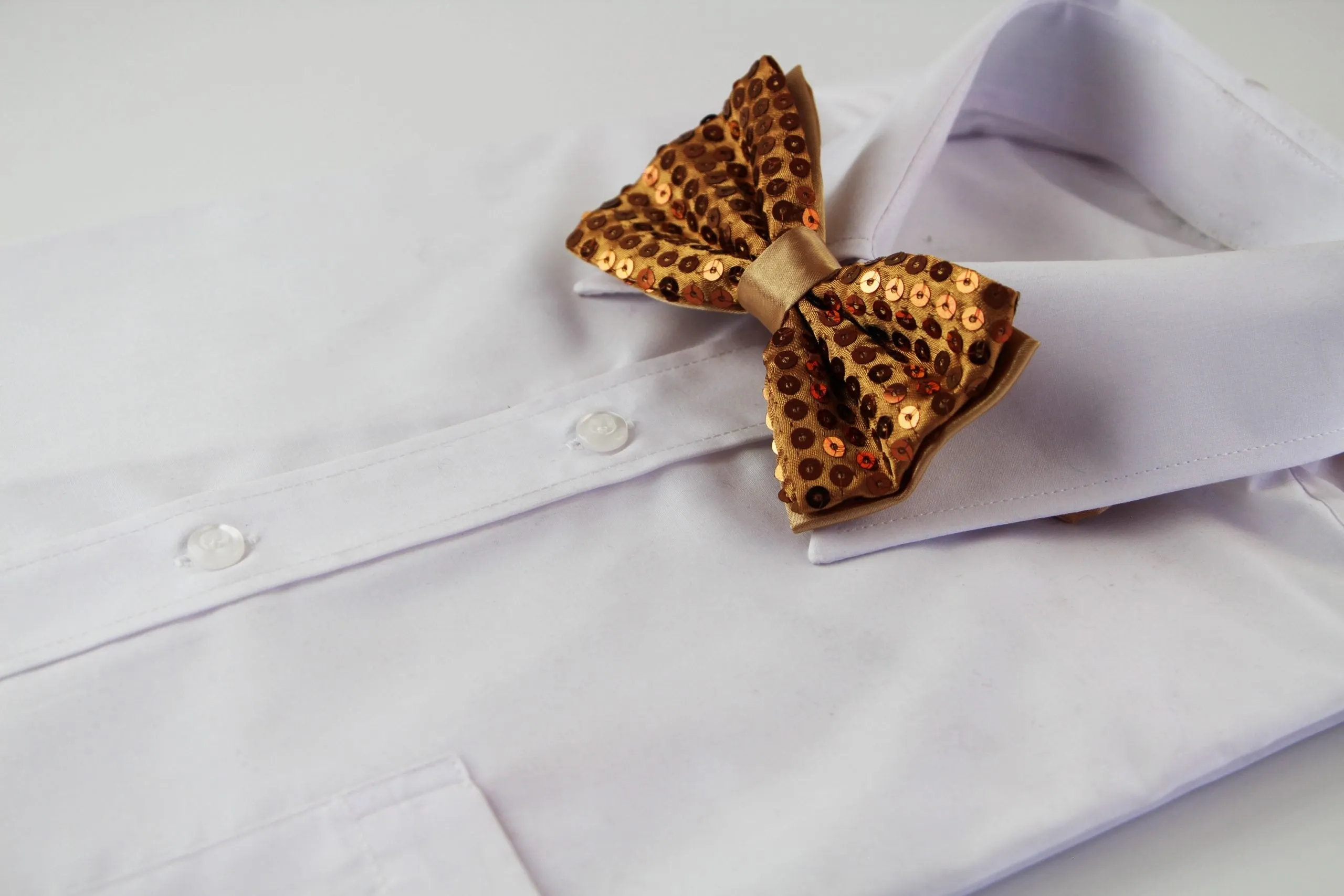 Gold Sequin Bow Tie