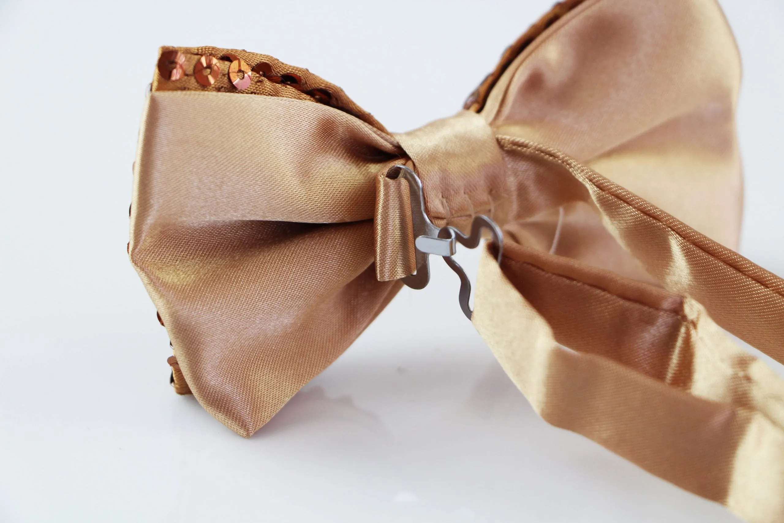 Gold Sequin Bow Tie