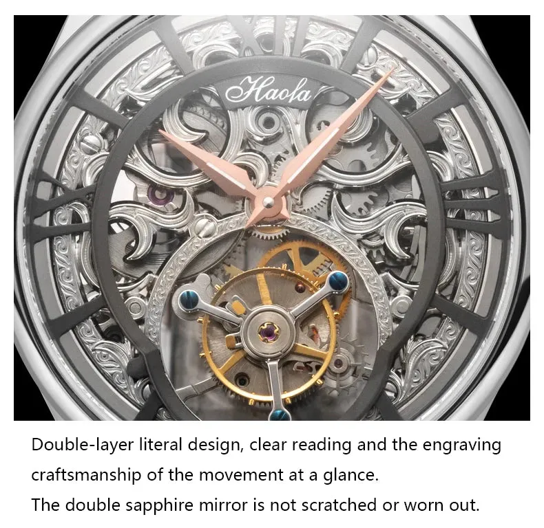 High-End Skeleton Flying Tourbillon Mechanical Watch