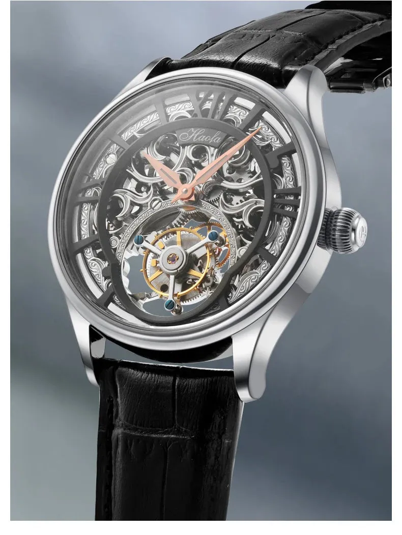 High-End Skeleton Flying Tourbillon Mechanical Watch