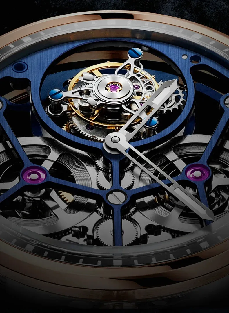 Luxury Skeleton Manual Tourbillon Business Watch