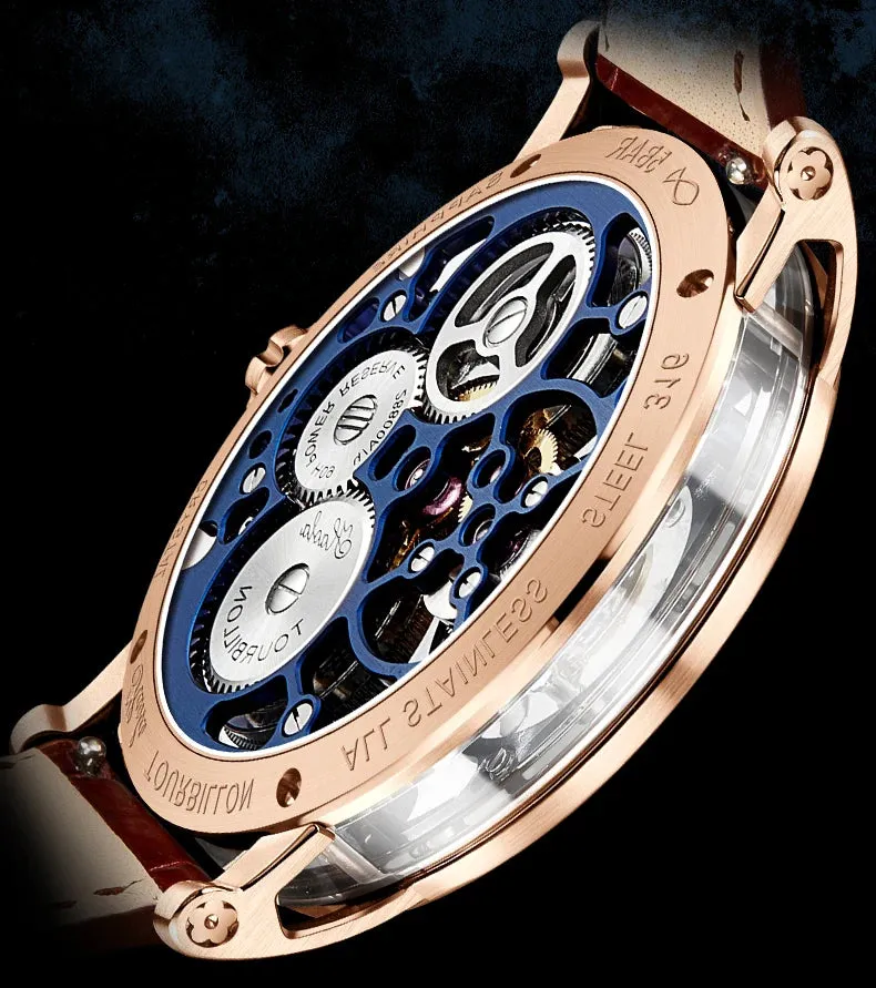 Luxury Skeleton Manual Tourbillon Business Watch