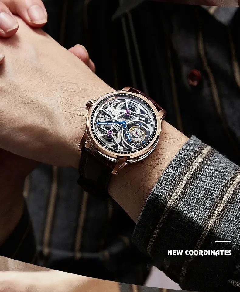 Luxury Skeleton Manual Tourbillon Business Watch