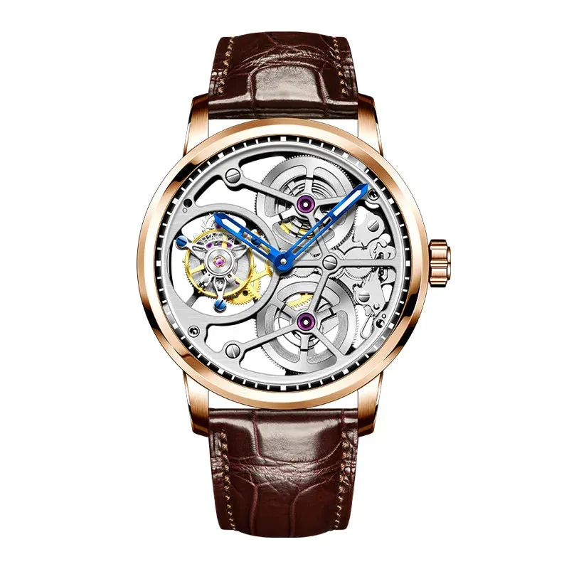 Luxury Skeleton Manual Tourbillon Business Watch