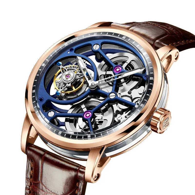 Luxury Skeleton Manual Tourbillon Business Watch