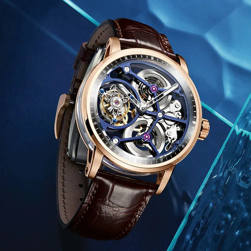 Luxury Skeleton Manual Tourbillon Business Watch