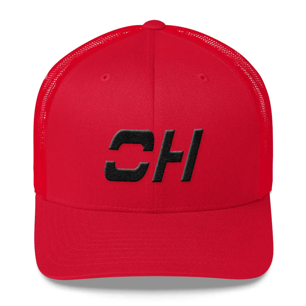 Black Ohio Trucker Cap with Mesh Back and Various Color Choices