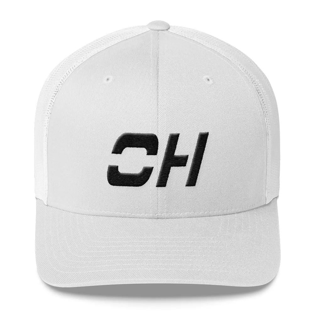 Black Ohio Trucker Cap with Mesh Back and Various Color Choices