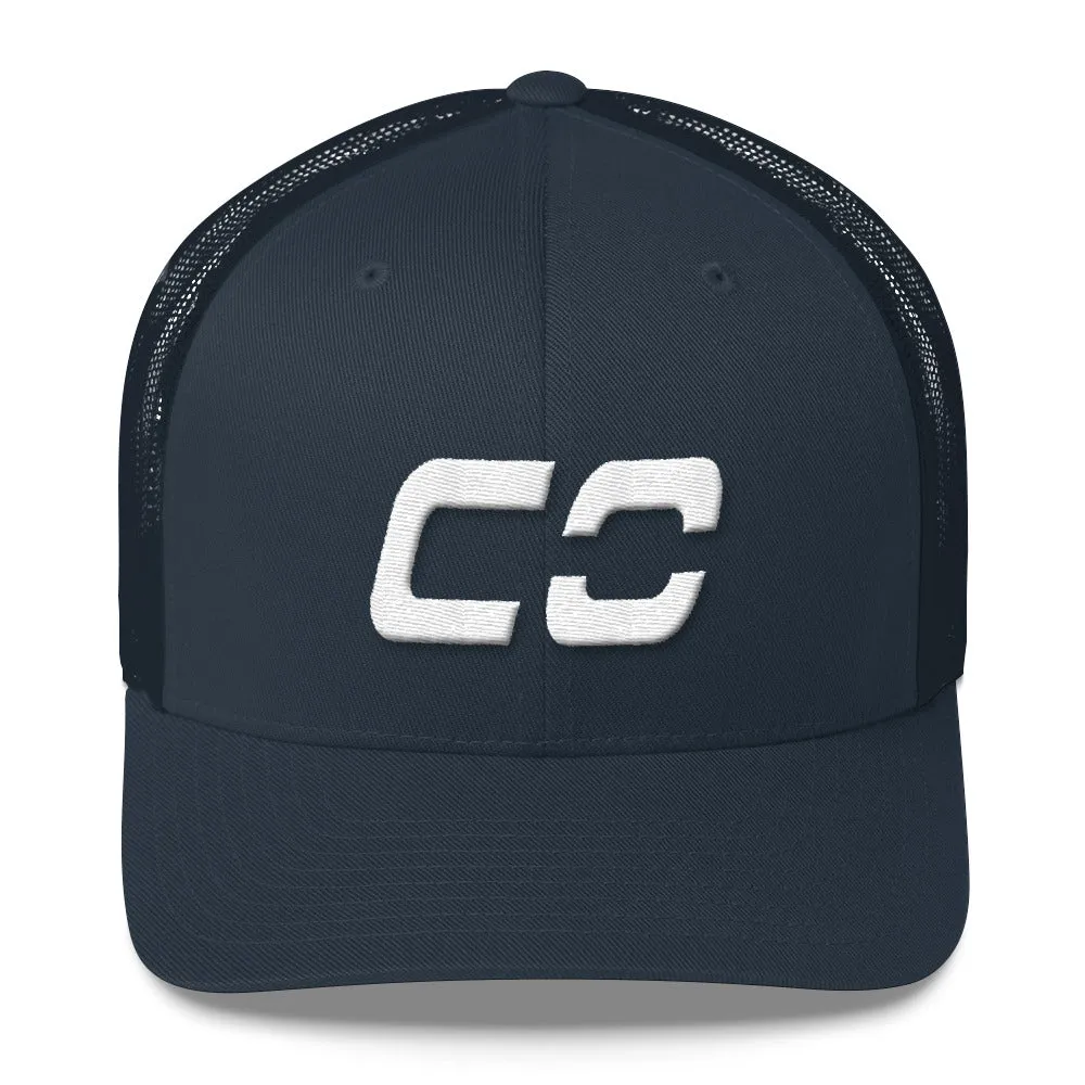 White Colorado Trucker Cap with Mesh Back and Various Color Choices