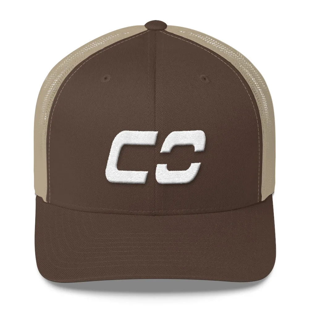 White Colorado Trucker Cap with Mesh Back and Various Color Choices