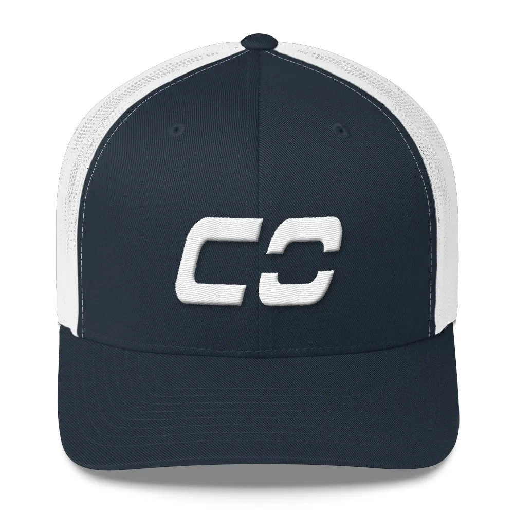 White Colorado Trucker Cap with Mesh Back and Various Color Choices