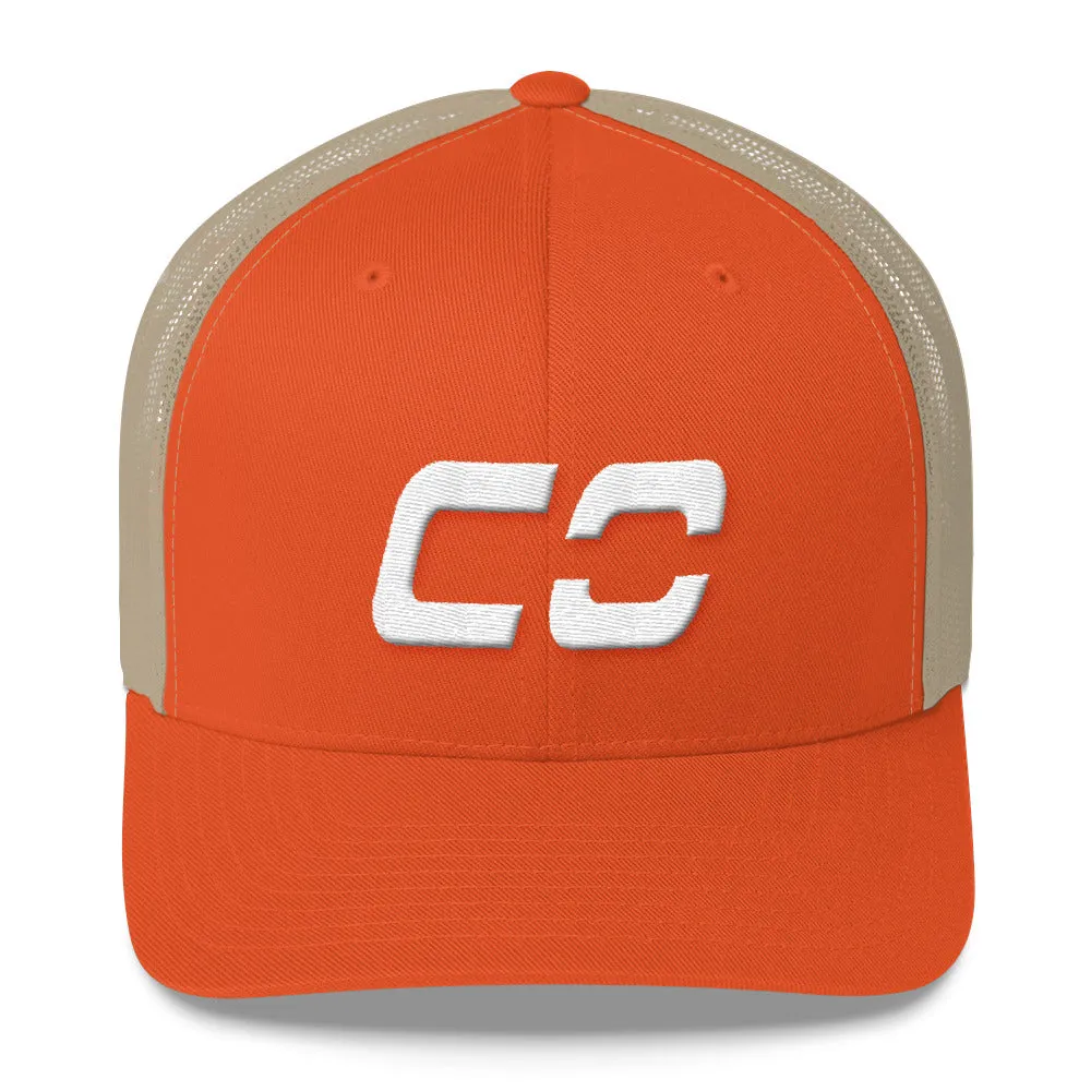 White Colorado Trucker Cap with Mesh Back and Various Color Choices