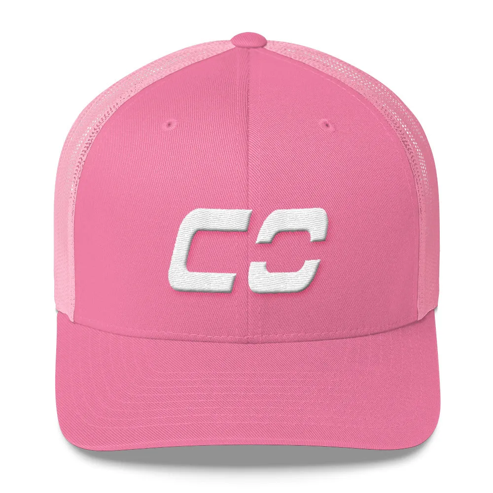 White Colorado Trucker Cap with Mesh Back and Various Color Choices