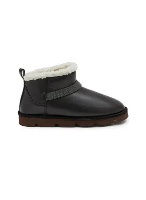 BRUNELLO CUCINELLI Leather Boots with Monili Band