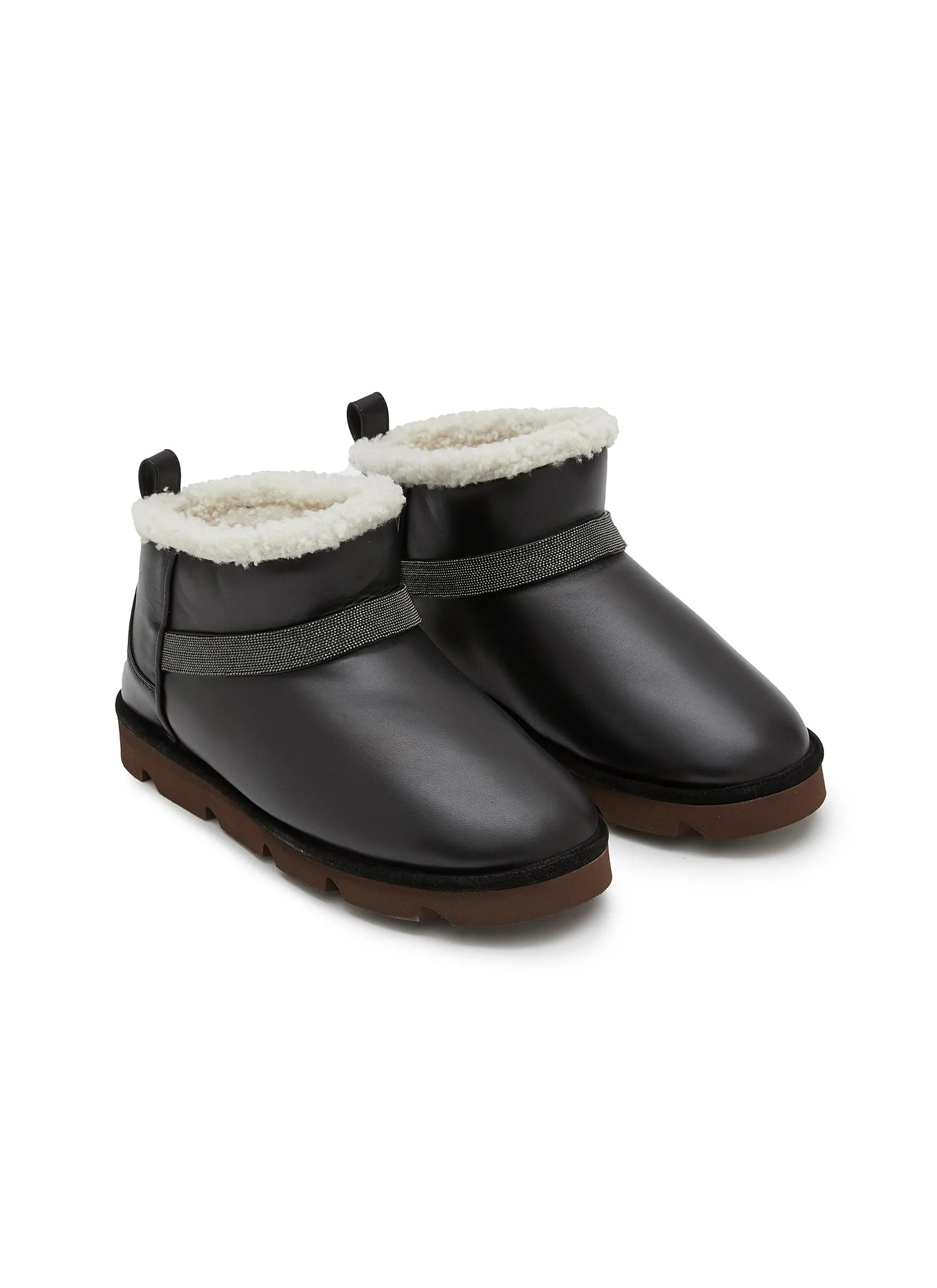 BRUNELLO CUCINELLI Leather Boots with Monili Band