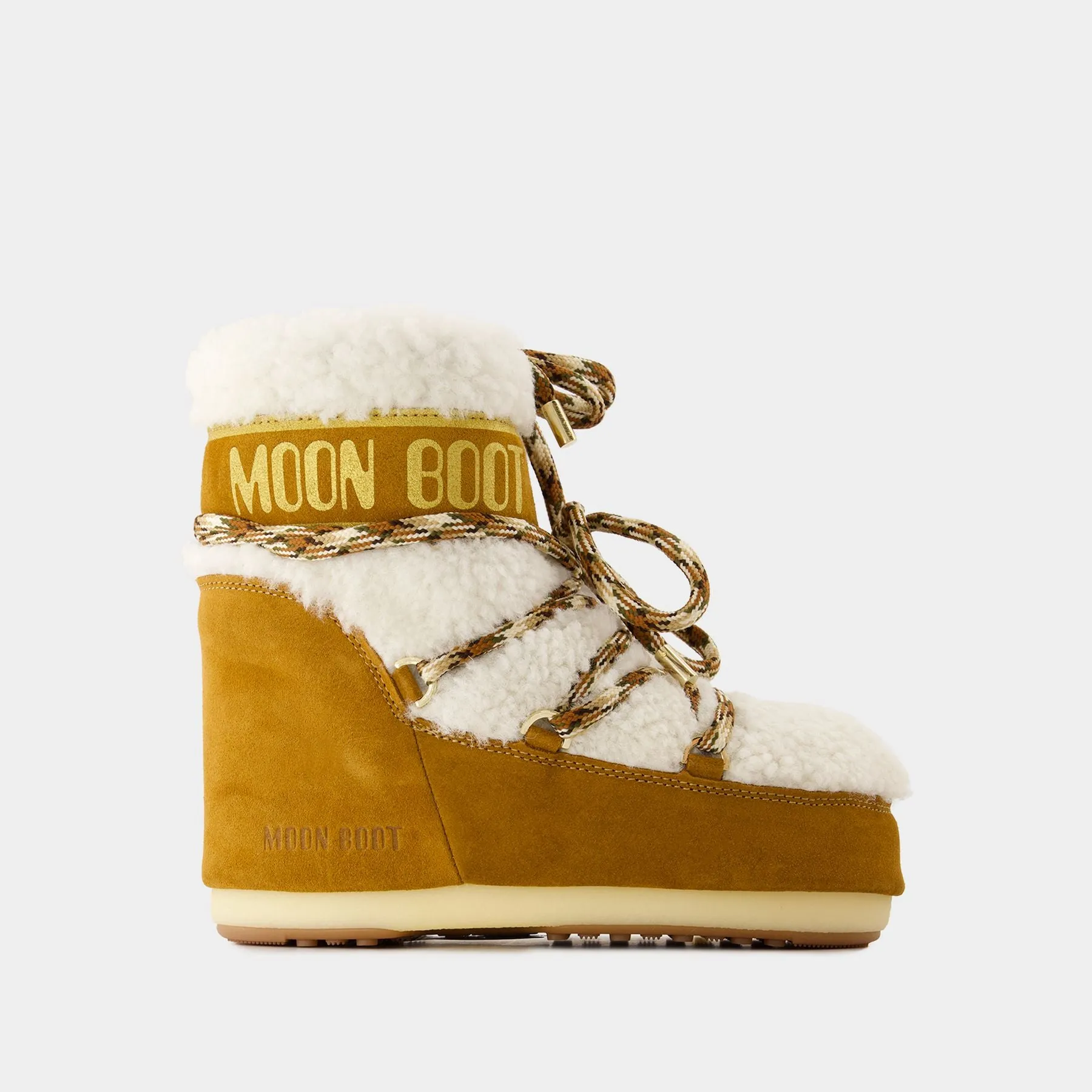 Moon Boot Icon Low Shearling Boots - Leather - Brown/White)