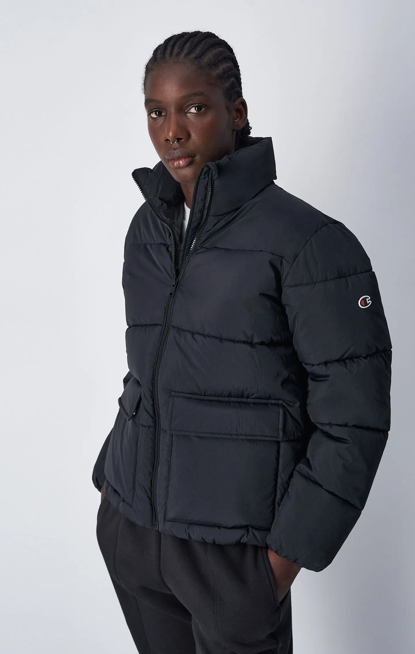 Padded Crinkle Nylon Jacket