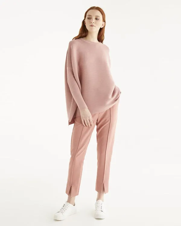 Paisie Rose Pink Ribbed Knit Jumper