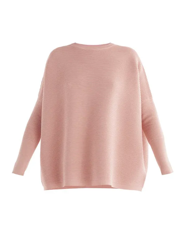 Paisie Rose Pink Ribbed Knit Jumper