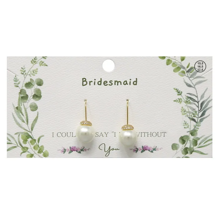 BRIDESMAID CZ Top Pearl Drop Earrings