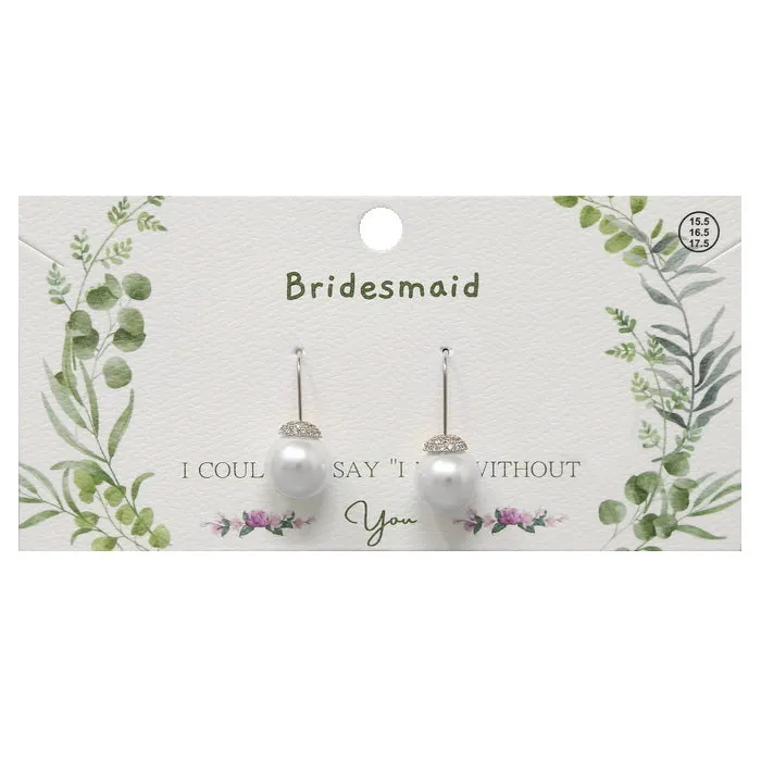 BRIDESMAID CZ Top Pearl Drop Earrings