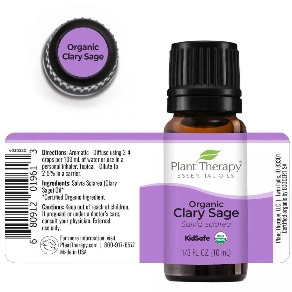 Clary Sage Organic Essential Oil - 10 ml