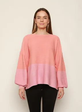 Two Tone Pink Knit Sweater