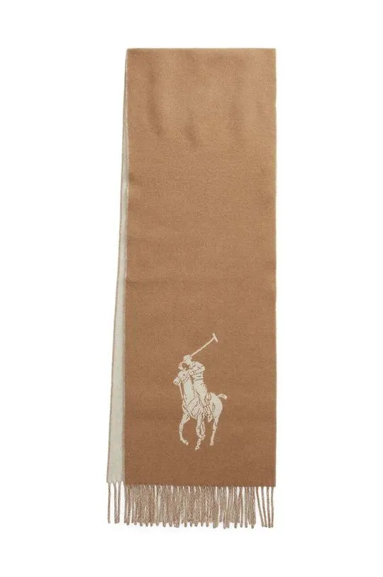 Polo Ralph Lauren Beige Wool Scarf Smooth 455954331