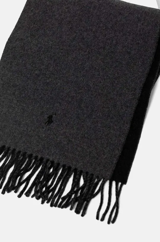 Polo Ralph Lauren Gray Wool Scarf Smooth 455954371