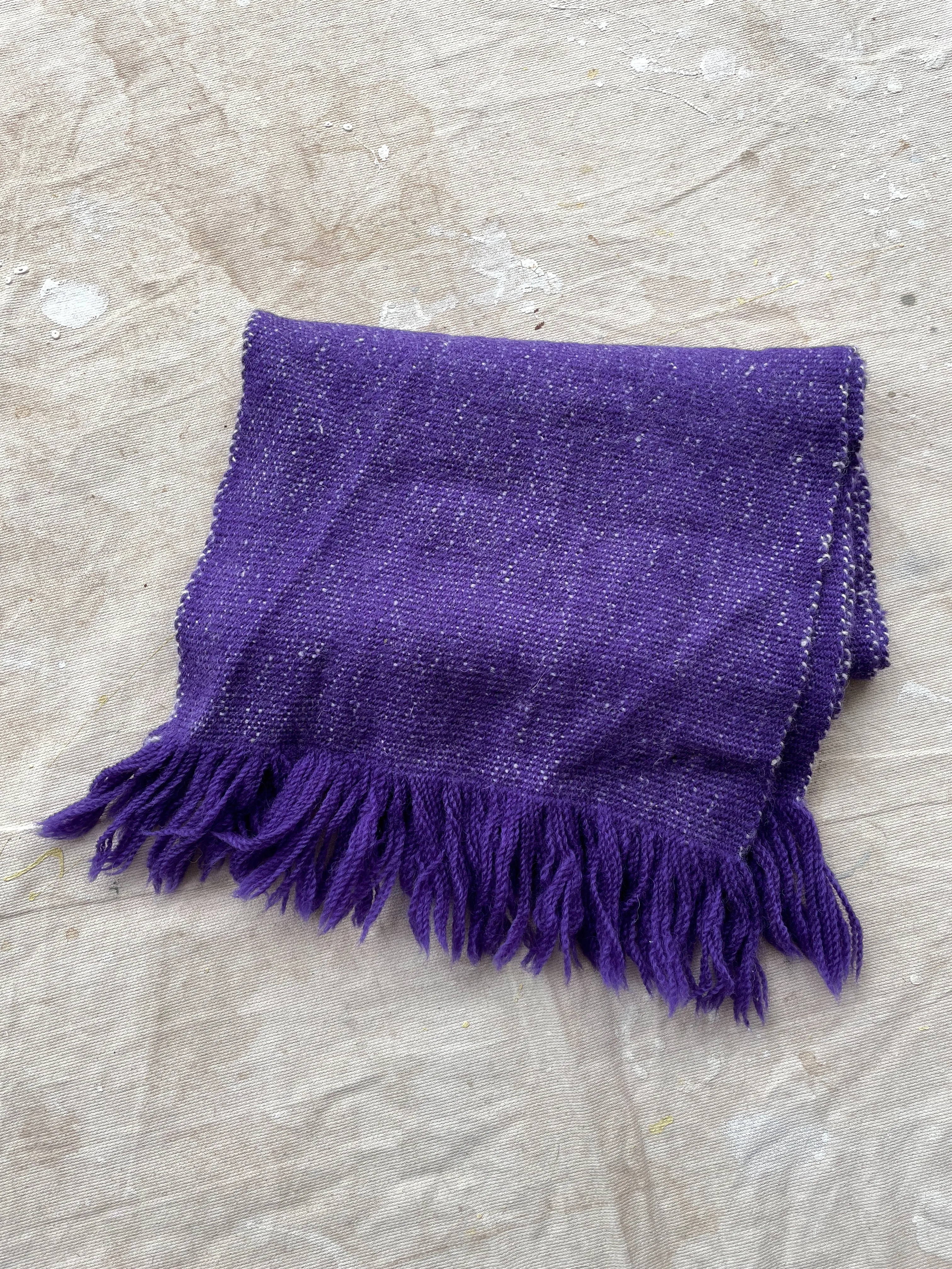 Purple Handmade Wool Scarf