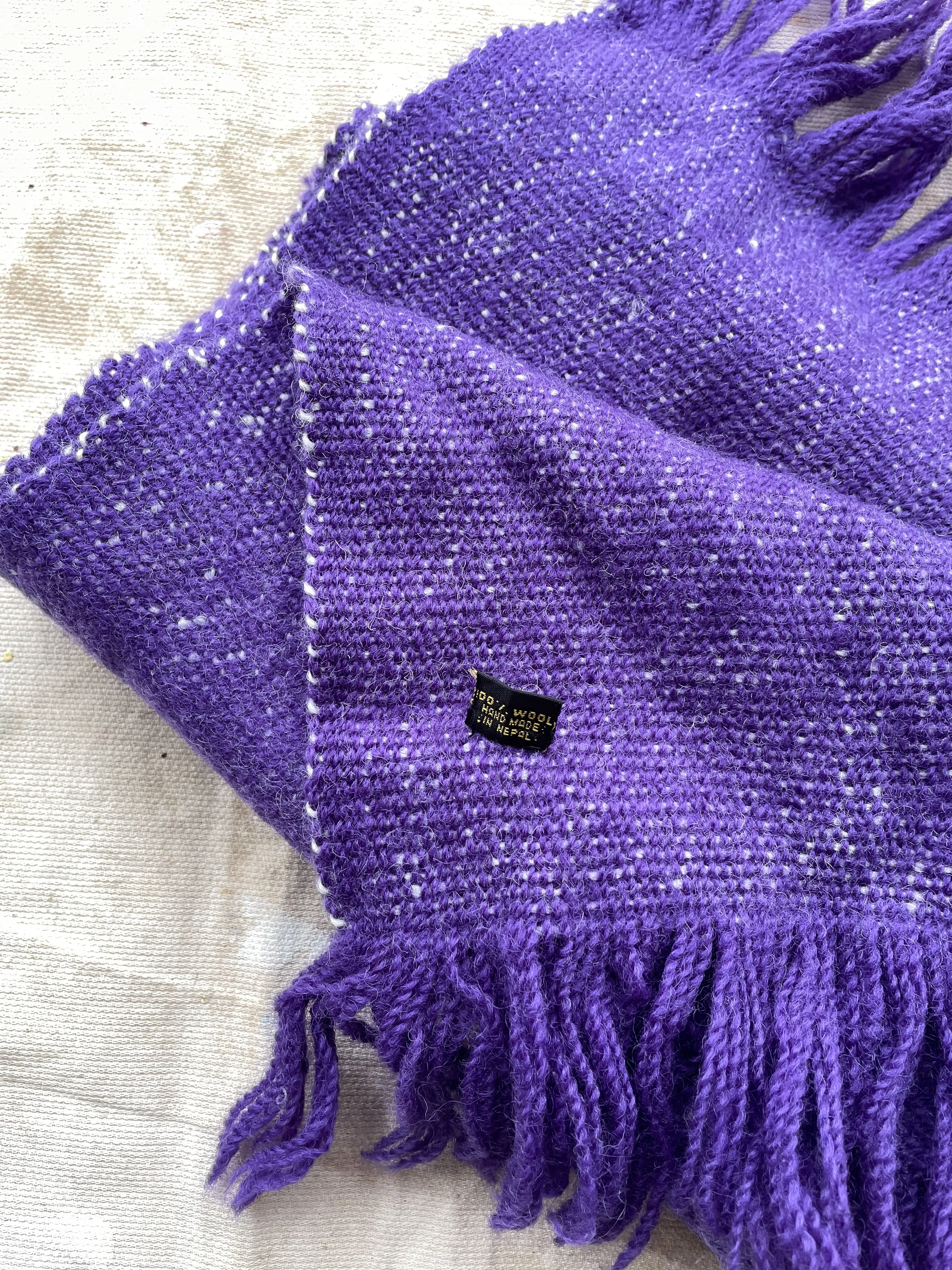 Purple Handmade Wool Scarf