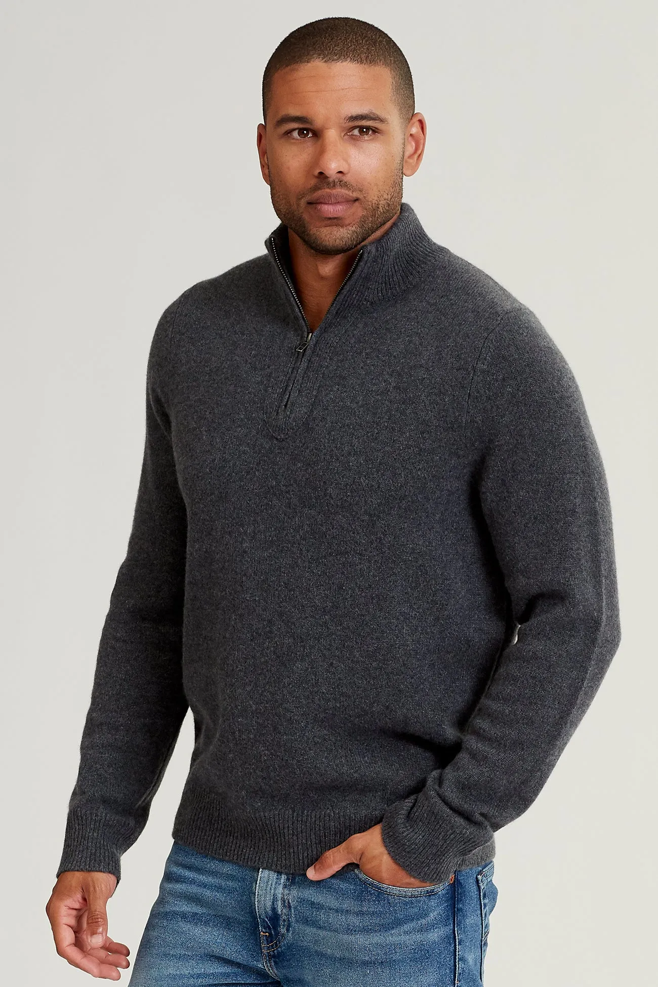 Quarter-Zip Cashmere Sweater,