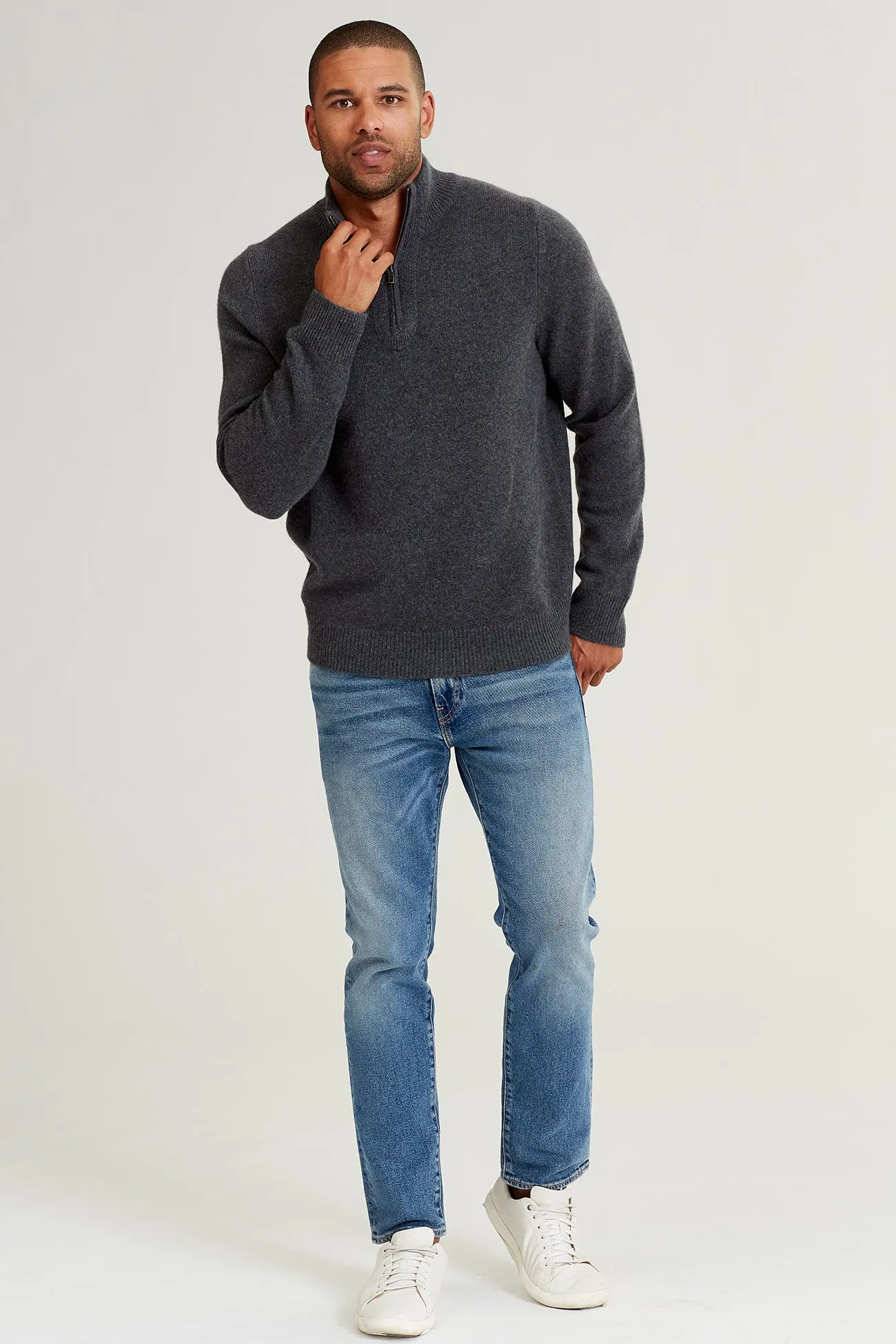 Quarter-Zip Cashmere Sweater,