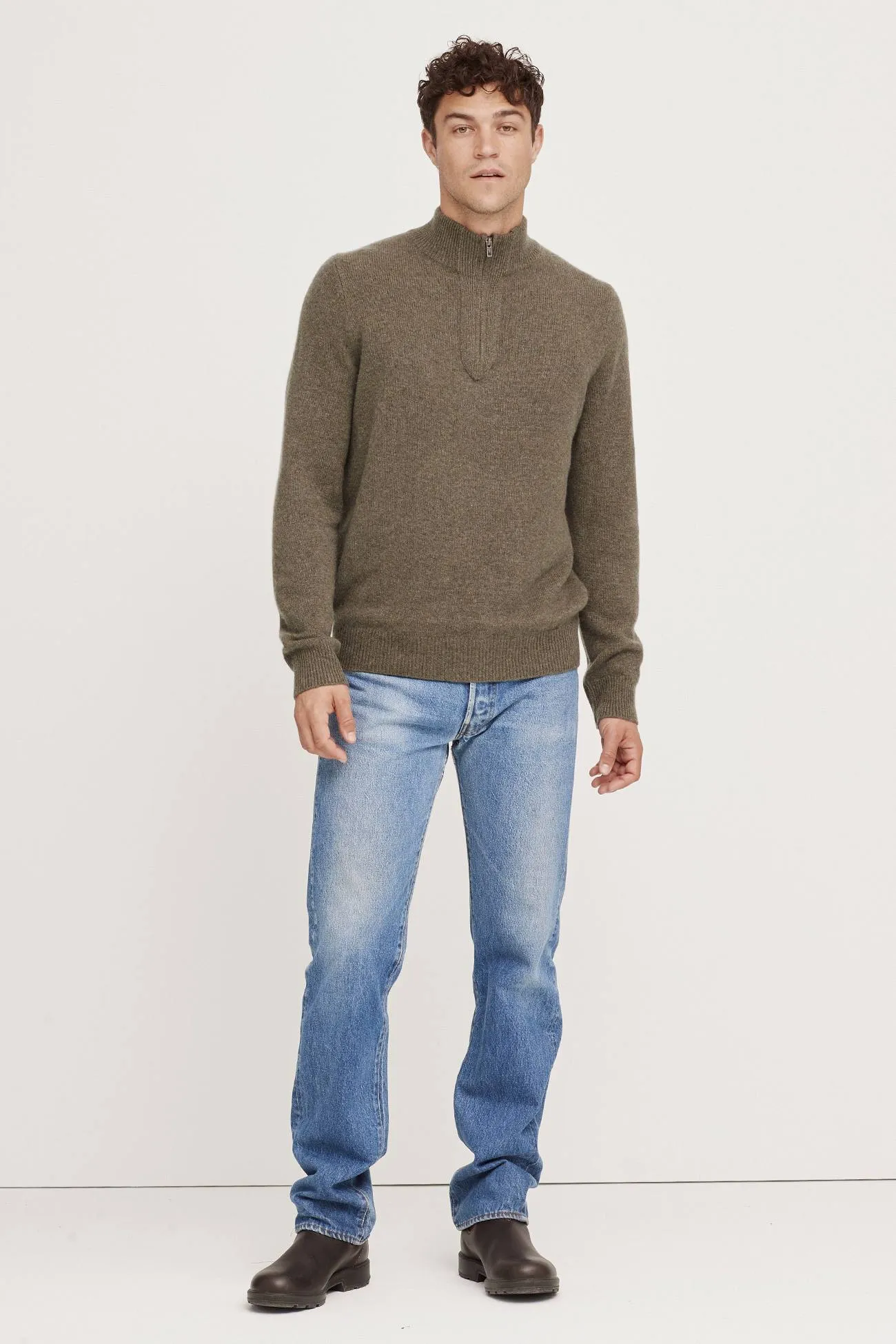 Quarter-Zip Cashmere Sweater,