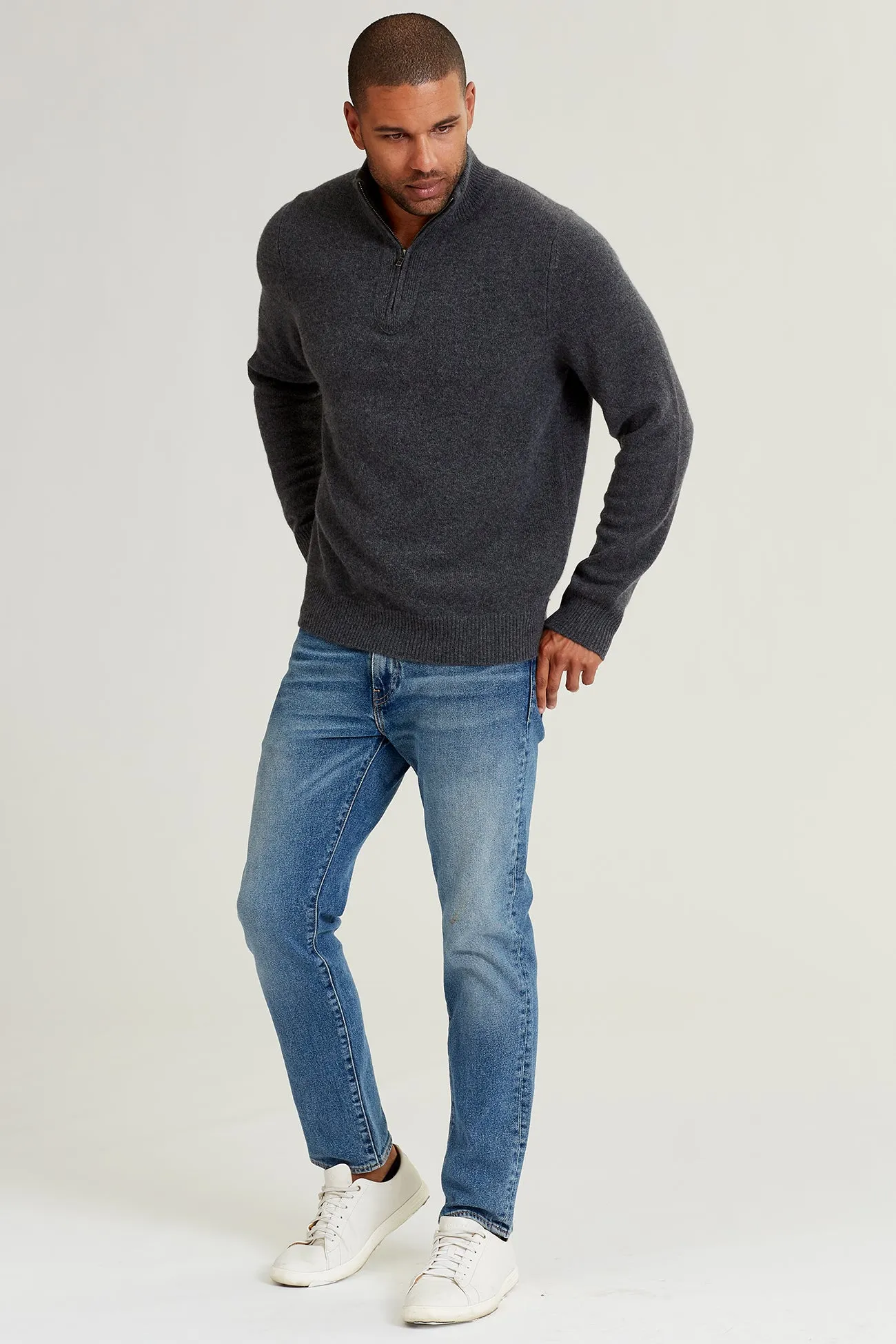 Quarter-Zip Cashmere Sweater,