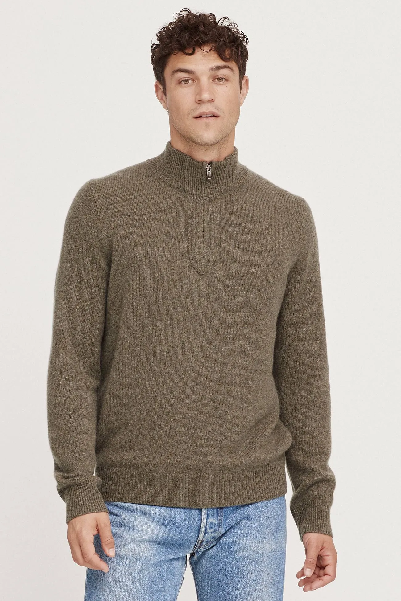 Quarter-Zip Cashmere Sweater,