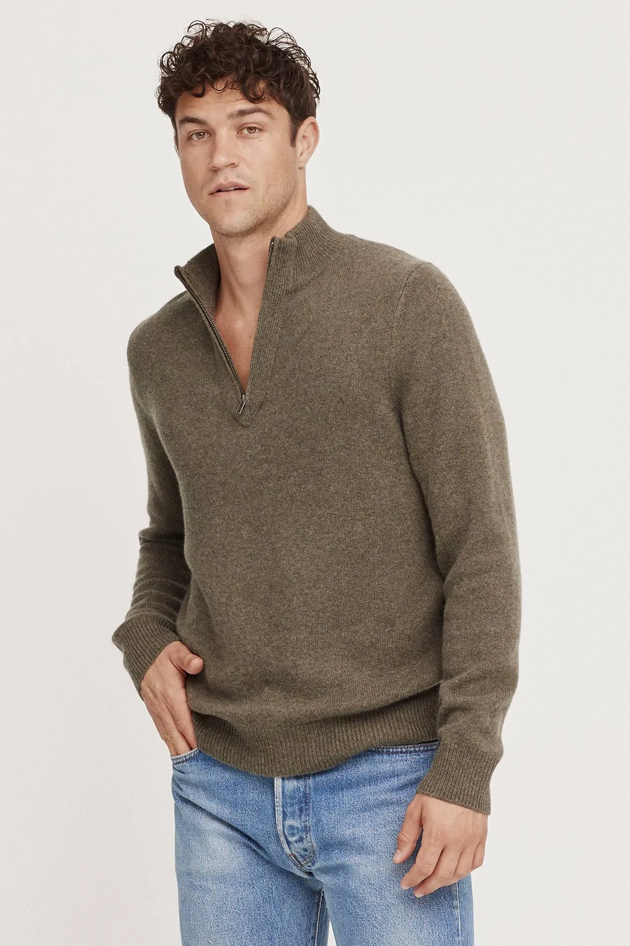 Quarter-Zip Cashmere Sweater,