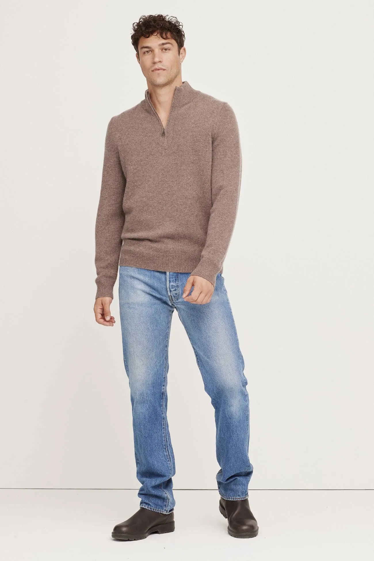 Quarter-Zip Cashmere Sweater,