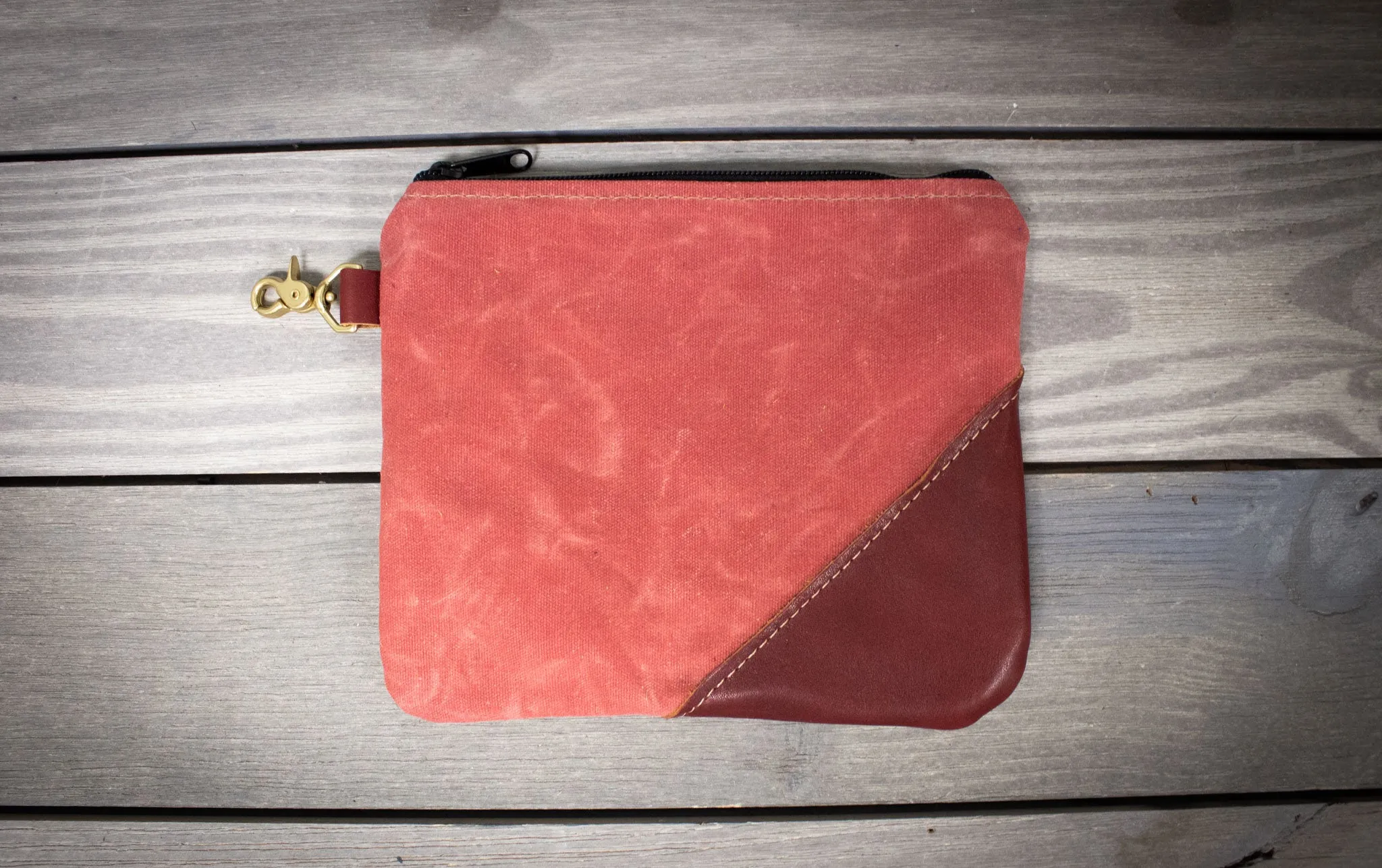 Red Leather Valuables Pouch