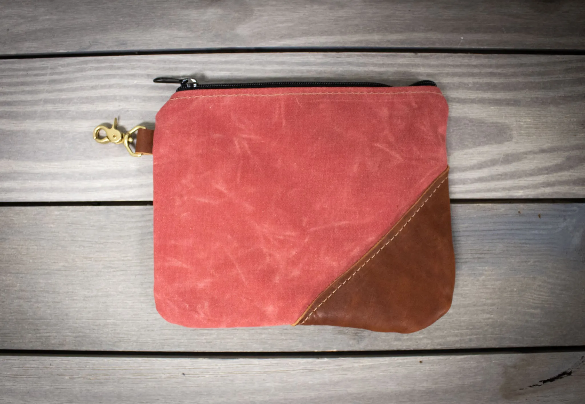 Red Leather Valuables Pouch