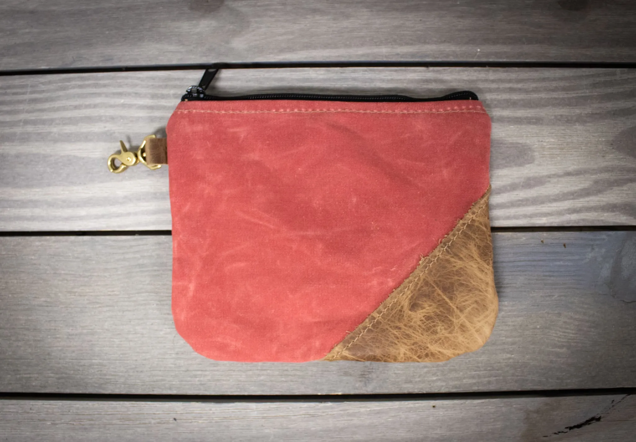 Red Leather Valuables Pouch