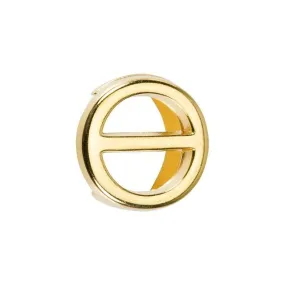 Gold Plated Regaliz Symbol Slider Bead for 10mm Flat Leather Cord, THETA (1 Piece)