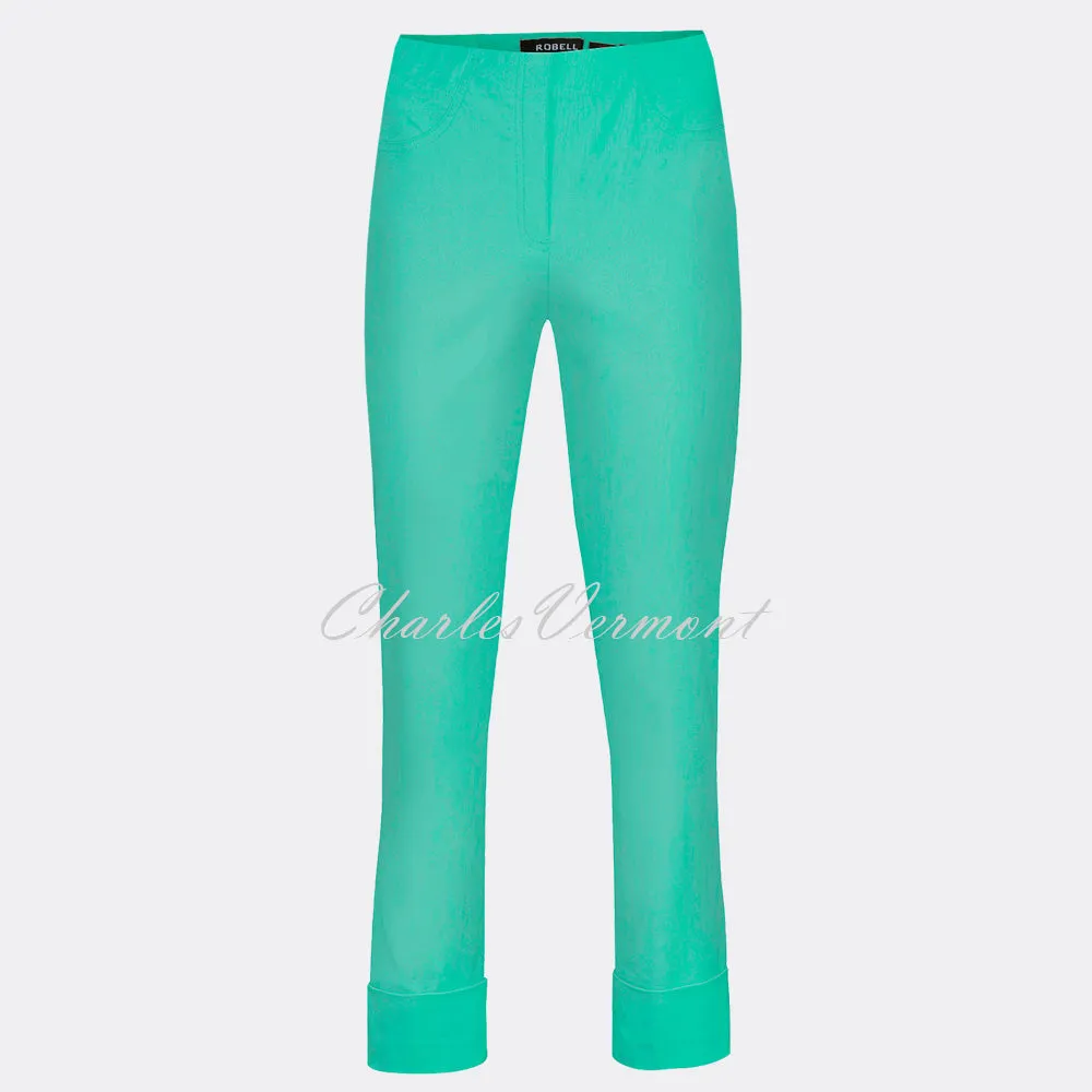 Aqua Green Cropped Trouser Robell Bella 09